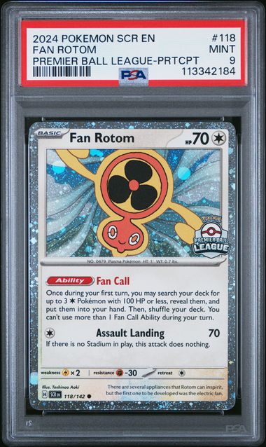 PSA 9 | Fan Rotom Premier Ball League | Stellar Crown | 118/142
