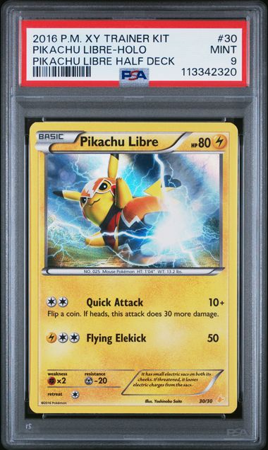 PSA 9 | Pikachu Libre Holo | XY Trainer Kit | 030/030