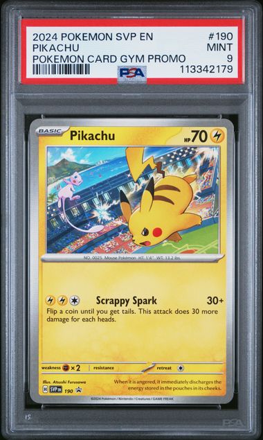 PSA 9 | Pikachu Asia Gym Promo | SV Black Star Promo | SVP190