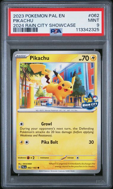 PSA 9 | Pikachu Rain City Showcase | Paldea Evolved | 062/193