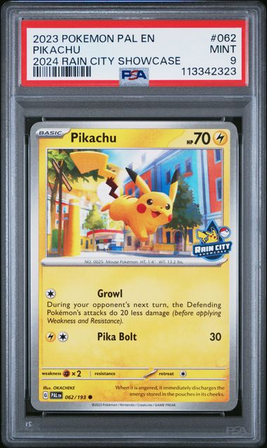 PSA 9 | Pikachu Rain City Showcase | Paldea Evolved | 062/193