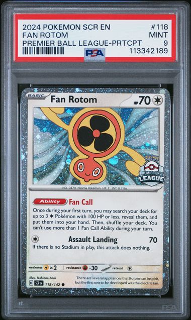 PSA 9 | Fan Rotom Premier Ball League | Stellar Crown | 118/142